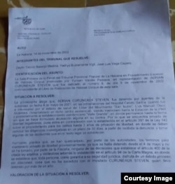 Documento enviado por Adrián Curuneaux.