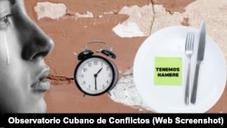 “Estamos pasando hambre”, la expresión más frecuente en protestas de cubanos en posts y videos publicados en las redes sociales, señala informe del Observatorio Cubano de Conflictos. (Captura de imagen/OCC).