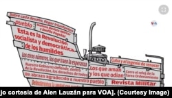 Caricatura de Alen Lauzán satiriza ausencia de espacios para criticar al régimen cubano