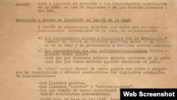 Uno de los documentos sobre la UMAP revelados este lunes. (Captura de imagen/Facebook)