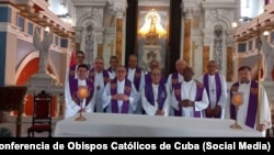 Obispos cubanos en la 161ª Asamblea Ordinaria de la Conferencia de Obispos Católicos de Cuba, celebrada en el Santuario de la Virgen de la Caridad del Cobre. (Foto: Facebook/Conferencia de Obispos Católicos de Cuba)