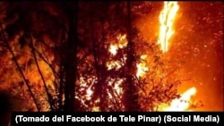 Incendio en Mantua, Pinar del Río (Tomado del Facebook de Tele Pinar).