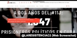 Los hackers rindieron homenaje a los más de mil presos políticos existentes en Cuba, la mayoría manifestantes pacíficos del 11 de julio de 2021.