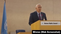 Gerardo Peñalver, viceministro primero del Minrex en el 55 Período de Sesiones del Consejo de Derechos Humanos. Febrero, 2024. 