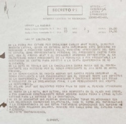 “Operaciones que superan monto cien millones de dólares”, dice otro documento desclasificado.