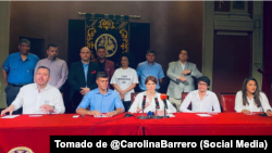 Conferencia de opositores de Cuba, Venezuela y Nicaragua en Madrid, el 20 de mayo de 2022.