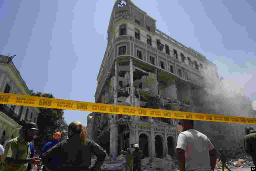 Explosión en el hotel Saratoga de La Habana.