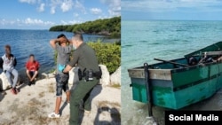 Inmigrantes cubanos en Islamorada, Florida.