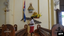 Una iglesia en Jovellanos, Matanzas. (Yamil Lage / AFP).