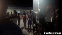 Residentes de San Andrés, en Holguín, salieron a la calle en la noche de este martes, 18 de octubre, a protestar contra el apagón. (Captura de Video/Dámaso Antonio Fernández)