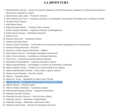 La firma del embajador Navarro en la carta publicada por "La Joven Cuba".