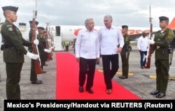 López Obrador y Díaz-Canel en Campeche, México el 11 de febrero de 2023. Mexico's Presidency/Handout via REUTERS