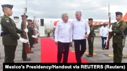 López Obrador y Díaz-Canel en Campeche, México el 11 de febrero de 2023.