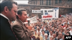 Una reunión del partido Solidaridad.