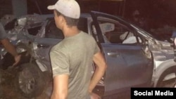 El auto rentado que impactó contra un coche de tracción animal en Mayarí, Holguín. (Foto: Facebook)