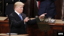 El presidente Donald Trump durante su discurso sobre el Estado de la Unión.