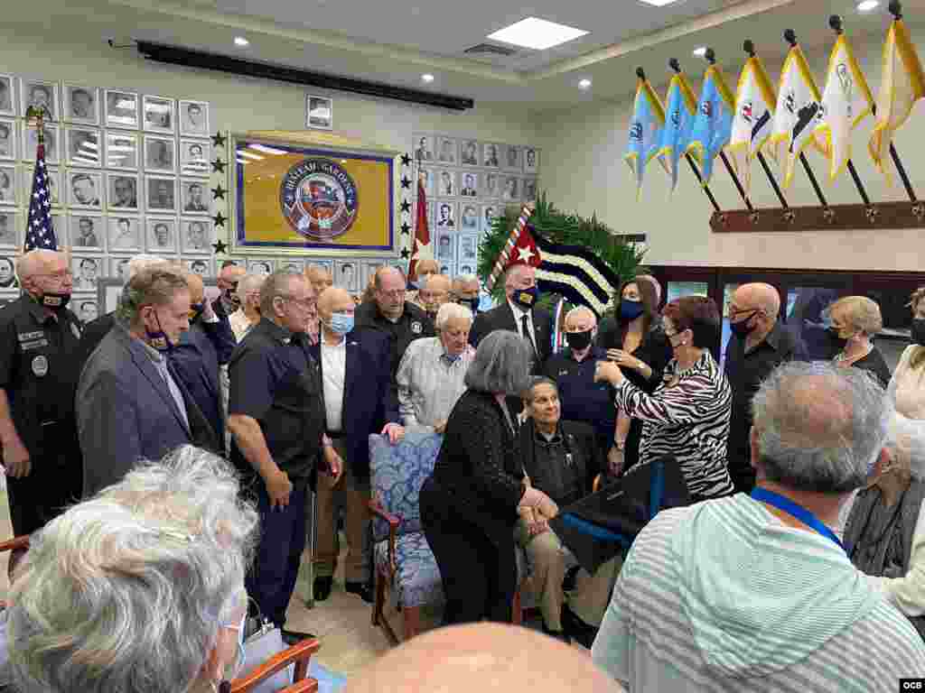 Funeral de Esteban Bovo en el Museo de la Brigada 2506 en Miami Lakes.