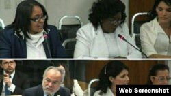 Fotogramas de la audiencia en la CIDH