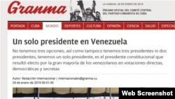 La prensa cubana tergiversa la información sobre Venezuela. 