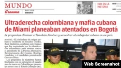 La noticia en el diario Granma.