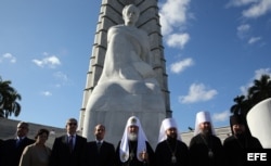 El patriarca de la Iglesia Ortodoxa Rusa, Kirill, en la Plaza de la Revolución de La Habana.