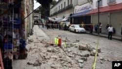 Daños en un edificio de Oaxaca, México, por el sismo. (AP/Luis Alberto Cruz Hernandez)