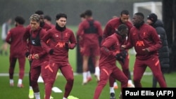 Entrenamiento de Liverpool. (Paul Ellis / AFP).