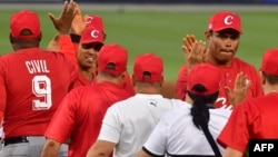 Jugadores cubanos en la Serie del Caribe.