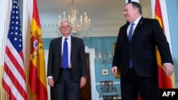 Reunión entre Mike Pompeo y Josep Borrel en el Departamento de Estado de EEUU.