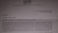 El Tribunal Supremo entregó este documento a Julia Estrella Aramburo