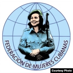 El logo de las federadas, con la imagen de Vilma Espín.