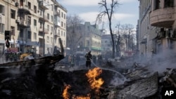 Imagen de la guerra rusa en Ucrania (AP Photos).