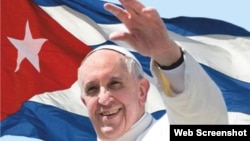 Cartel que anuncia la visita del papa Francisco a Cuba.