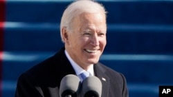 El presidente Joe Biden hace su primer discurso a la nación. (AP Photo/Patrick Semansky, Pool)