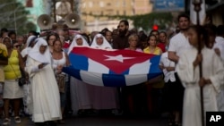 Procesión de la Virgen de la Caridad el 8 de septiembre de 2019. AP Photo/Ismael Francisco