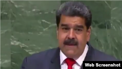 Nicolás Maduro hablando este miércoles ante la Asamblea General de la ONU