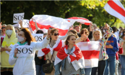 Protestas en Minsk el domingo 20 de septiembre 2020