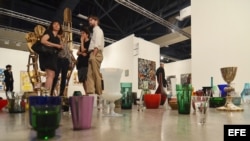 Obras expuestas en la undécima feria Art Basel de Miami Beach