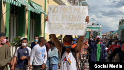 Protesta el 11 de julio en Holguín. (Pedro Enrique Hechavarría Marro/Facebook)