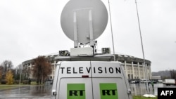 RT, la televisora estatal de Rusia. (AFP PHOTO / Kirill KUDRYAVTSEV).