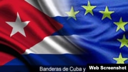 Banderas Cuba Union Europea