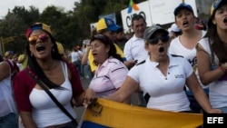 Manifestantes en San Cristóbal (Venezuela)