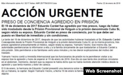 AI convocó Acción Urgente por la liberación de Eduardo Cardet.