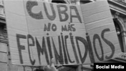 Protesta por violencia de género en Cuba.