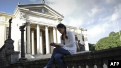 Una estudiante en la Universidad de La Habana.