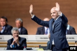 Gianni Infantino, tras conocer los resultados de la segunda vuelta de votaciones.