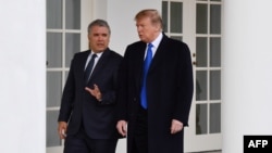 Los presidentes Donald Trump e Iván Duque en la Casa Blanca.