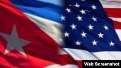 Banderas de Cuba y Estados Unidos