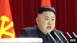 Kim Jong-un en una sesión plenaria del Comité Central del Partido único de los Trabajadores celebrado en Pyongyang. (Archivo)