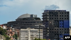 Vista general de El Helicoide, cuartel general del Servicio Bolivariano de Inteligencia Nacional (SEBIN).
(Photo by Federico PARRA/AFP).